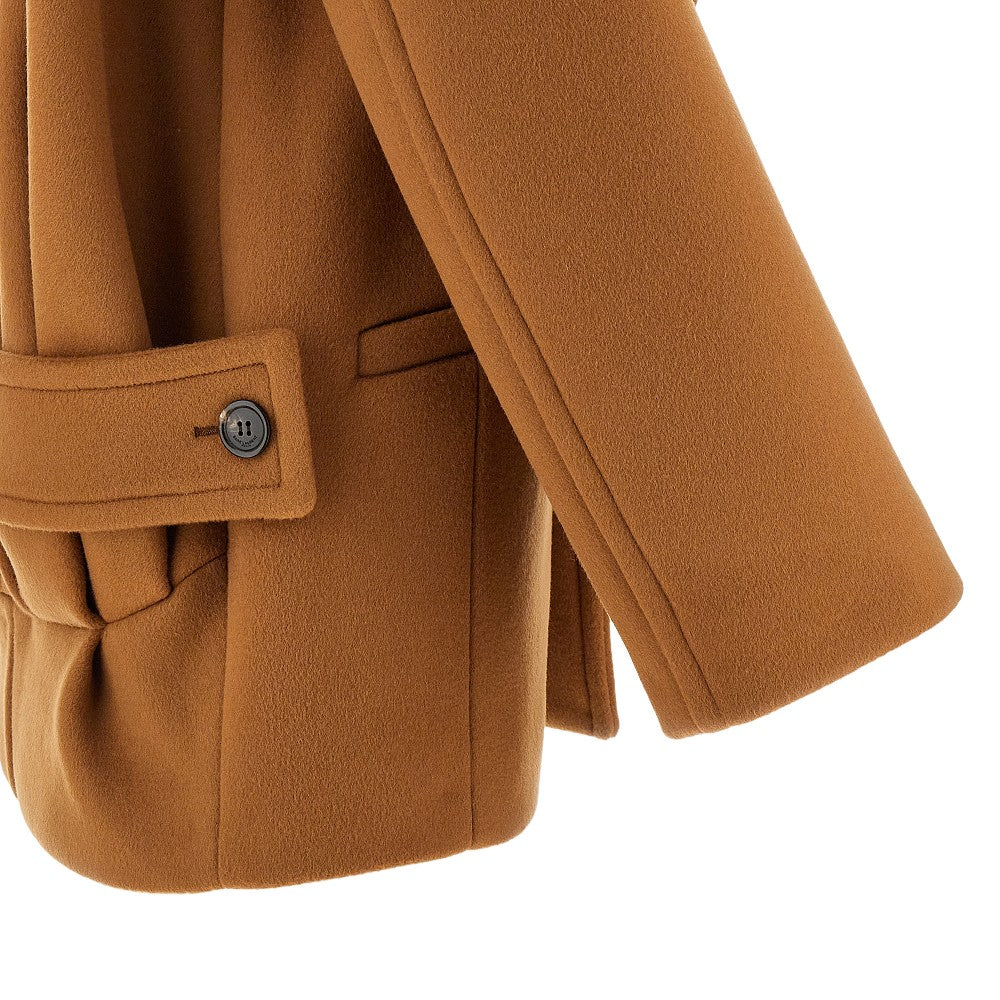 Oversized short wool coat