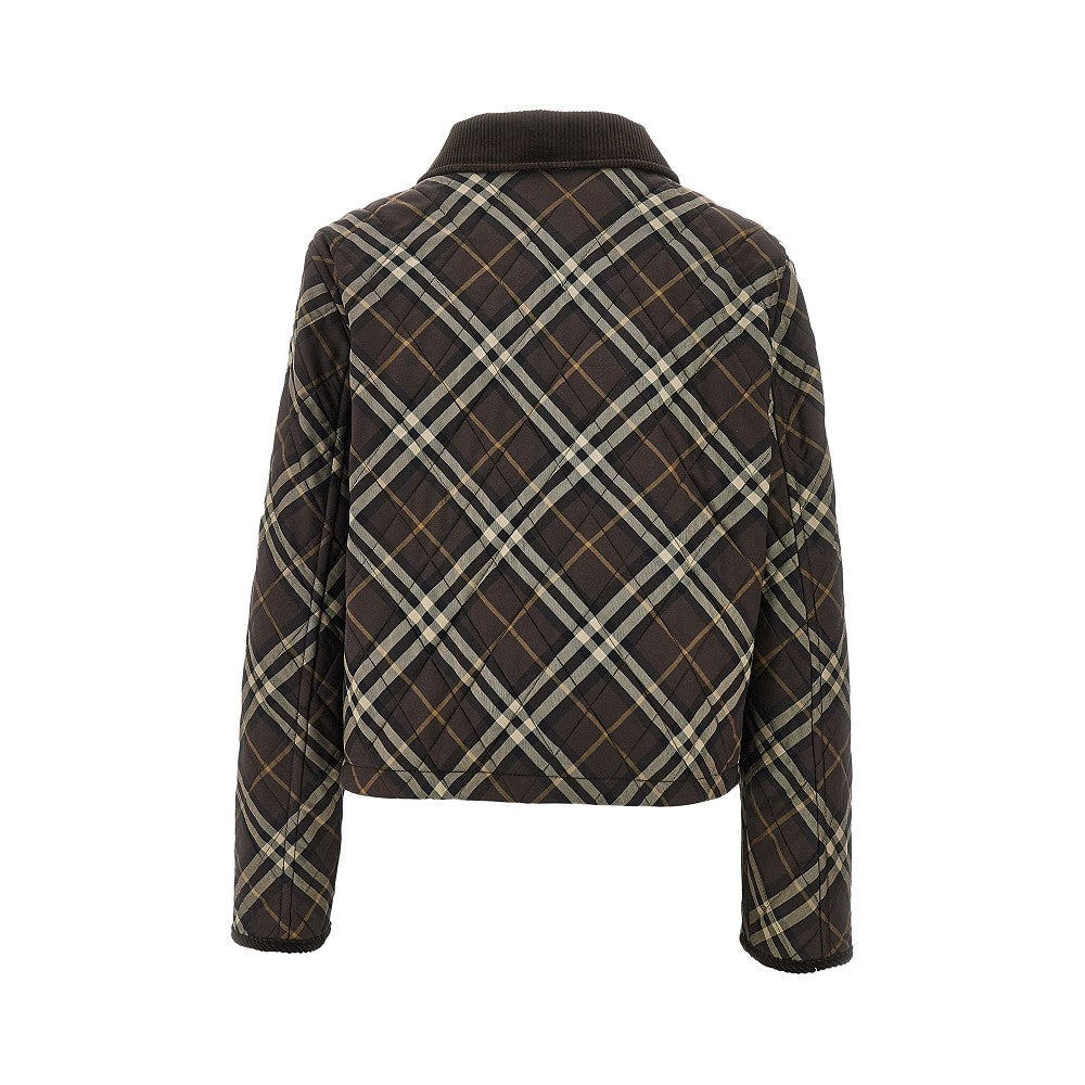 Giacca corta in cotone Check trapuntato