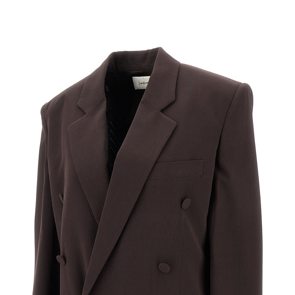 Silk crepe double-breasted jacket