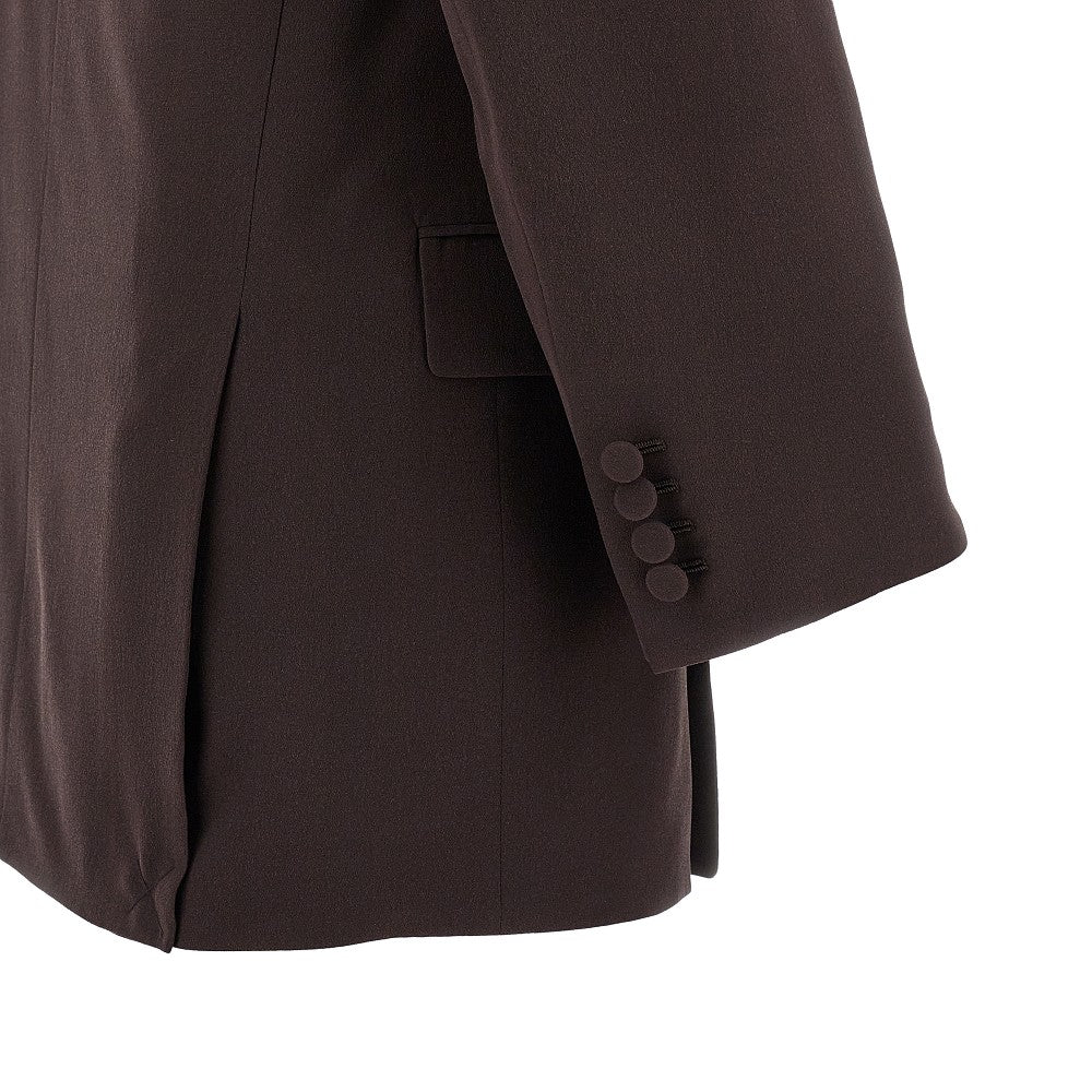 Silk crepe double-breasted jacket