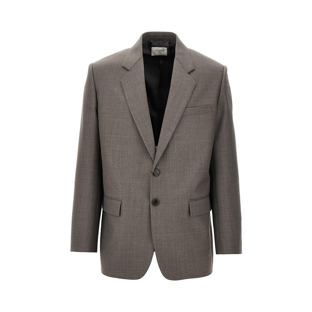 Wool chiné single-breasted jacket