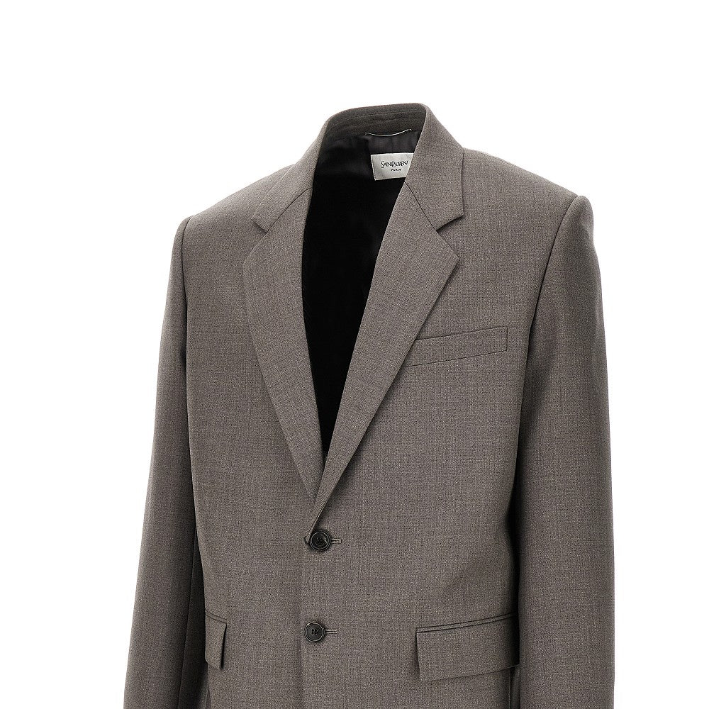 Wool chiné single-breasted jacket