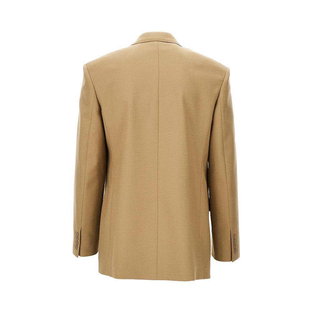 Giacca doppiopetto in gabardina di lana