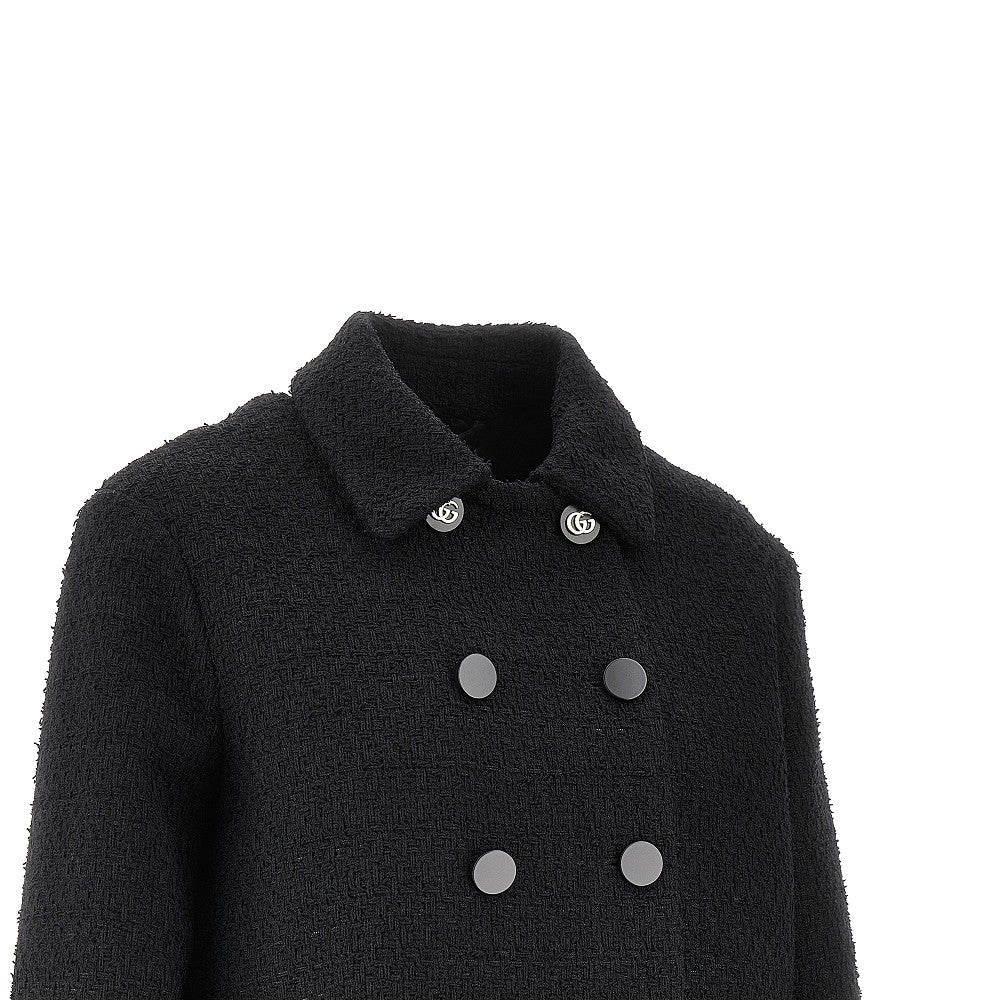 Giacca cropped in misto lana bouclé