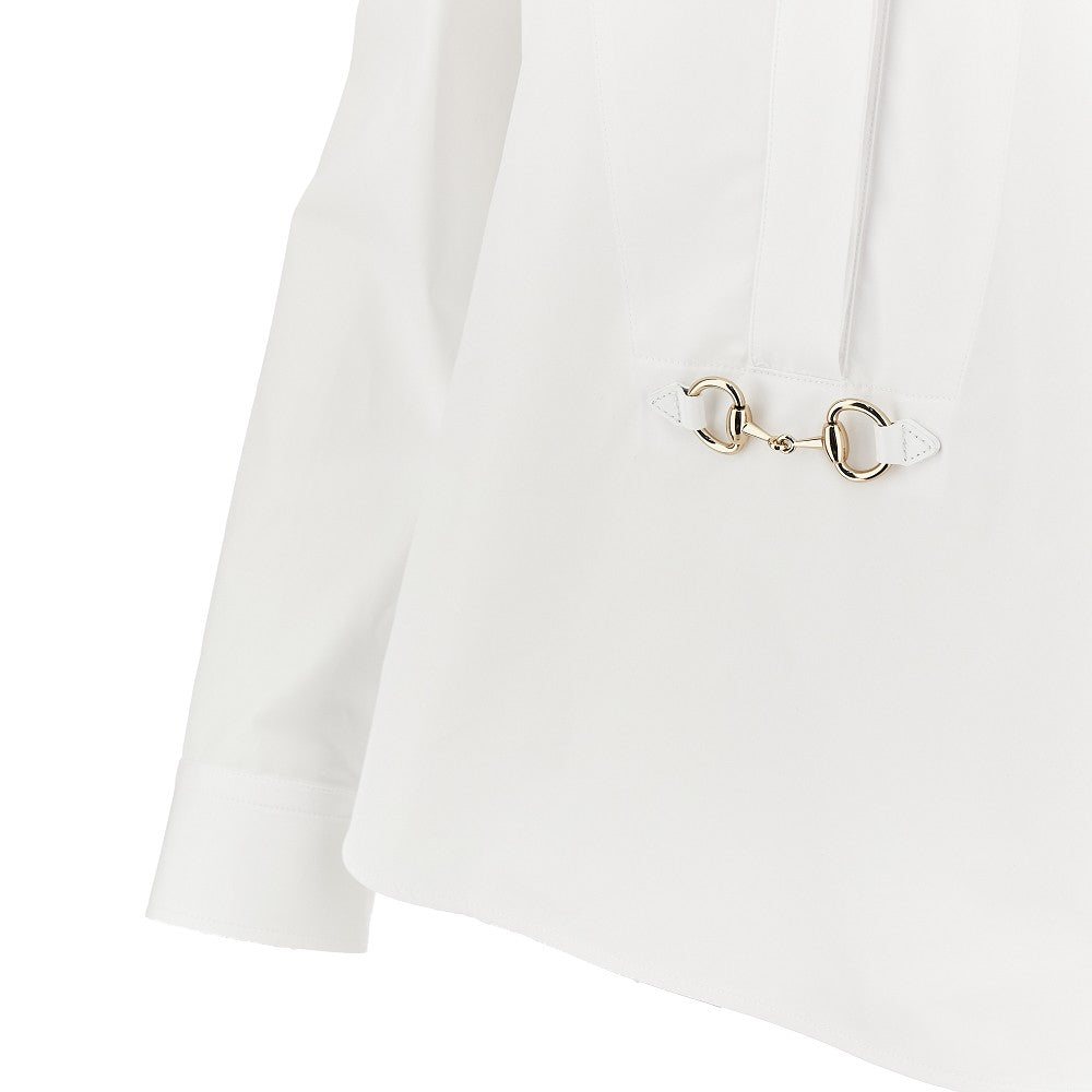 Poplin shirt with Horsebit detail