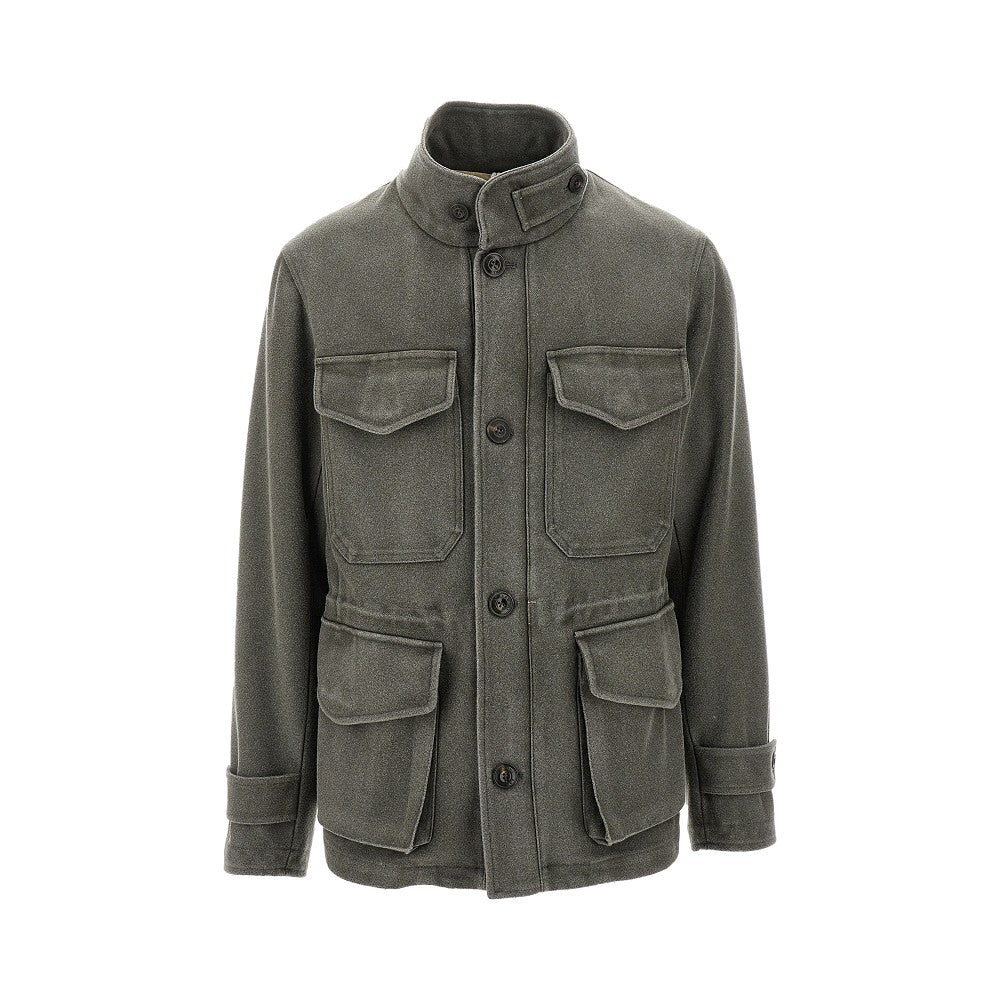 Wool-blend Safari jacket