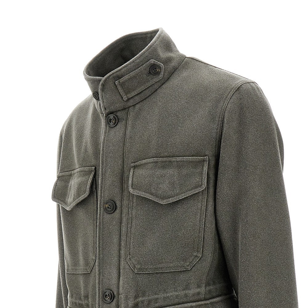 Wool-blend Safari jacket