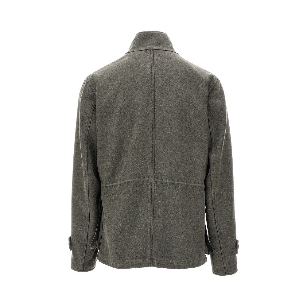 Wool-blend Safari jacket