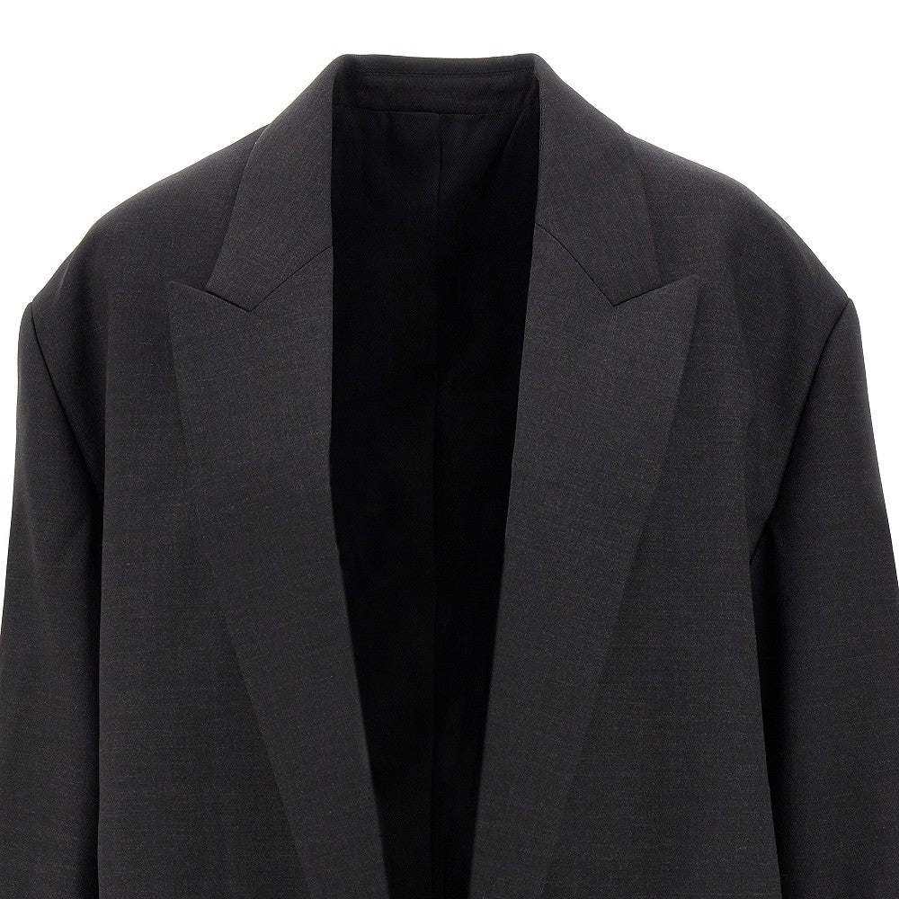 Wool-blend oversized jacket