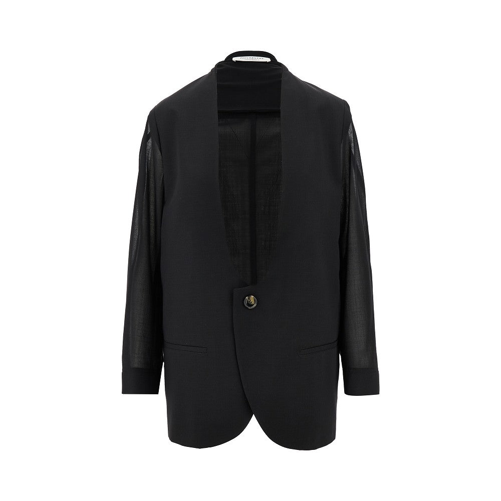 Wool-blend voile jacket