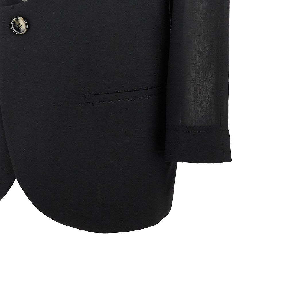 Wool-blend voile jacket