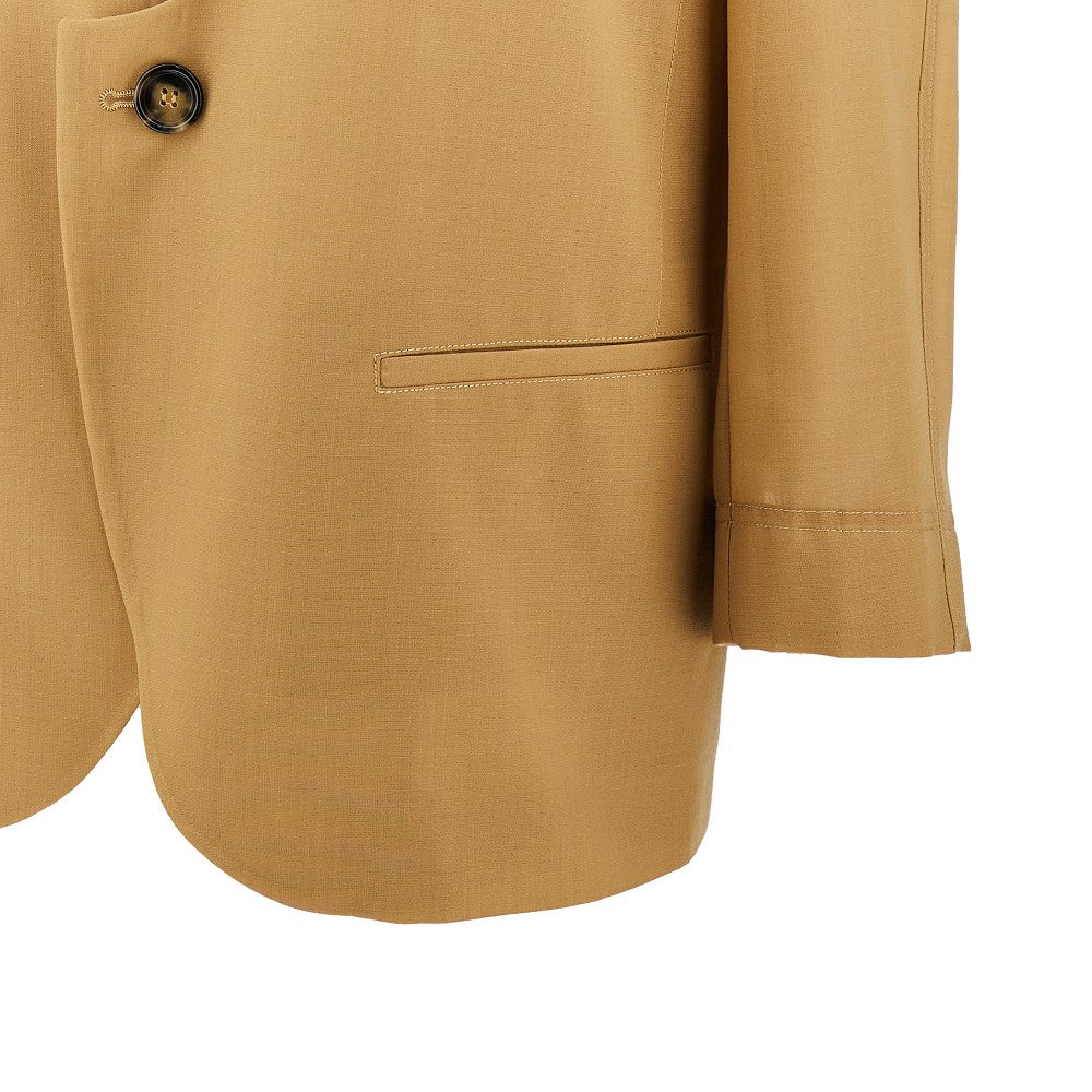 Wool-blend voile jacket