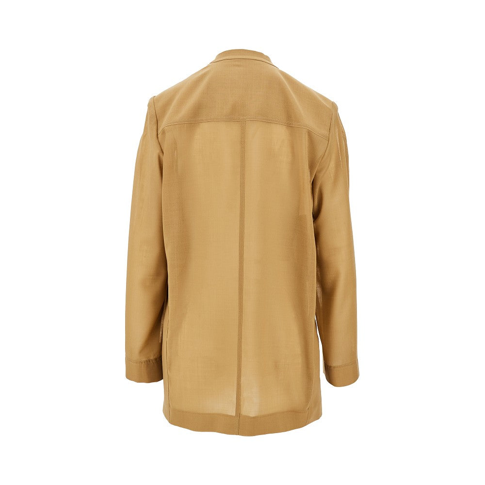 Wool-blend voile jacket