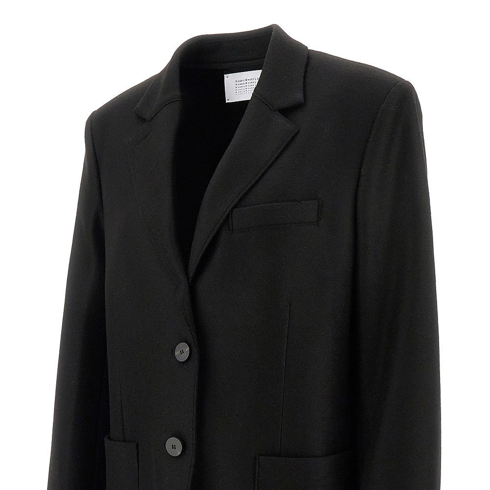 Pressed wool oversized blazer