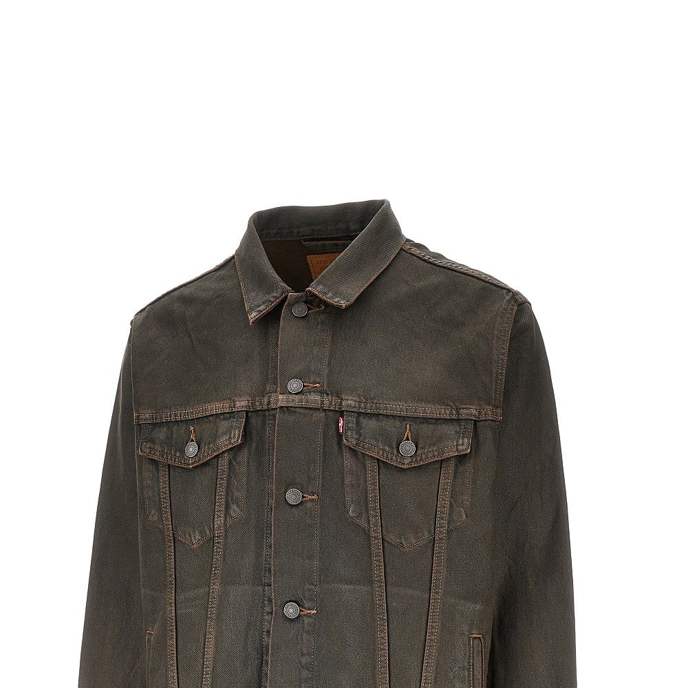 Coated denim Relaxed fit jacket