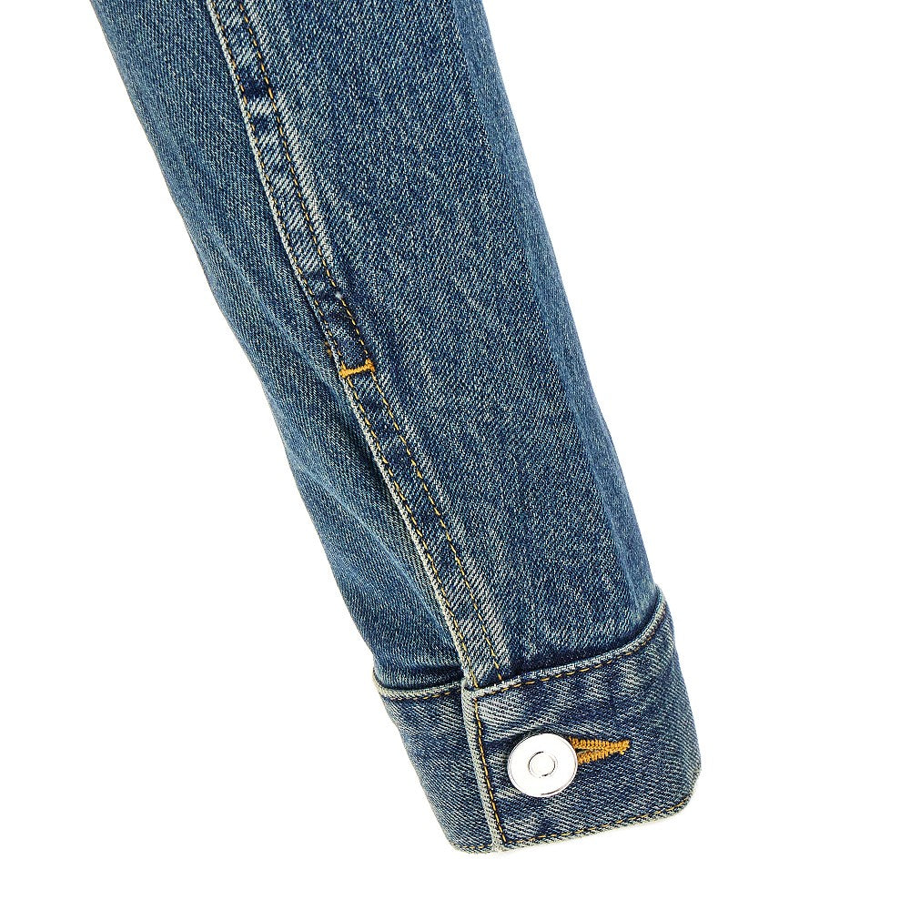 Giacca cropped in denim