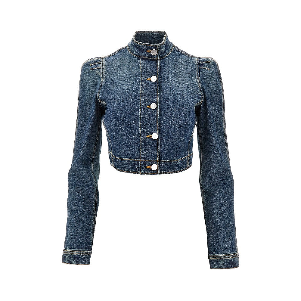 Giacca cropped in denim