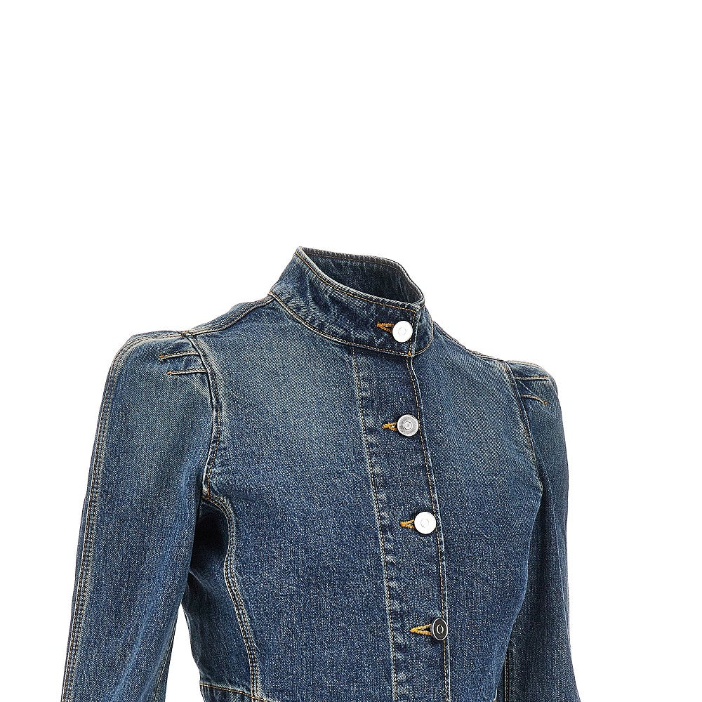 Giacca cropped in denim