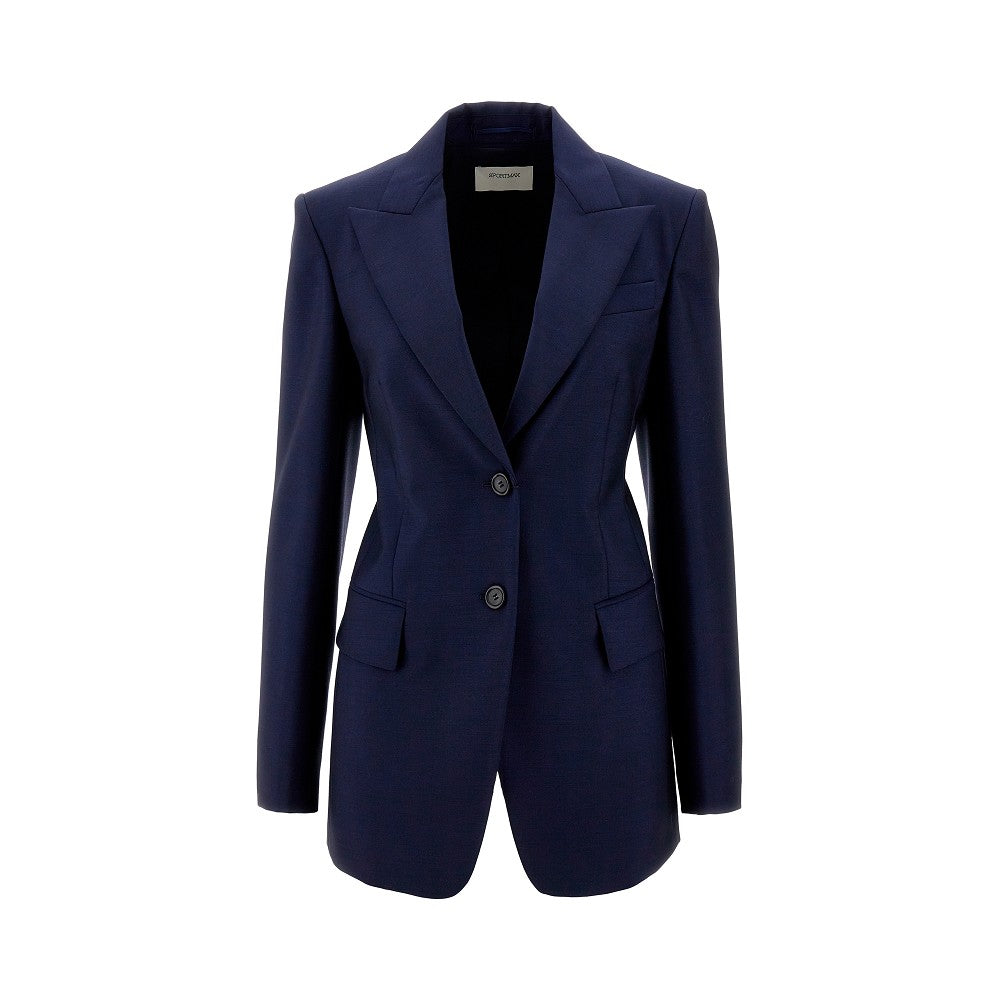 Blazer monopetto in lana e mohair