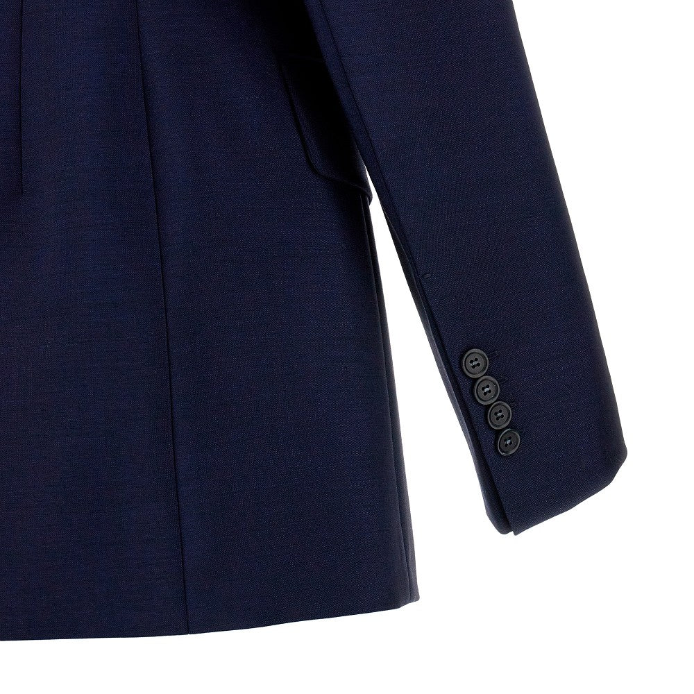 Blazer monopetto in lana e mohair