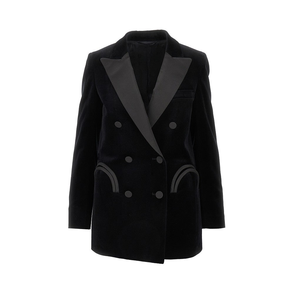 'Everyday' velvet blazer with silk trims