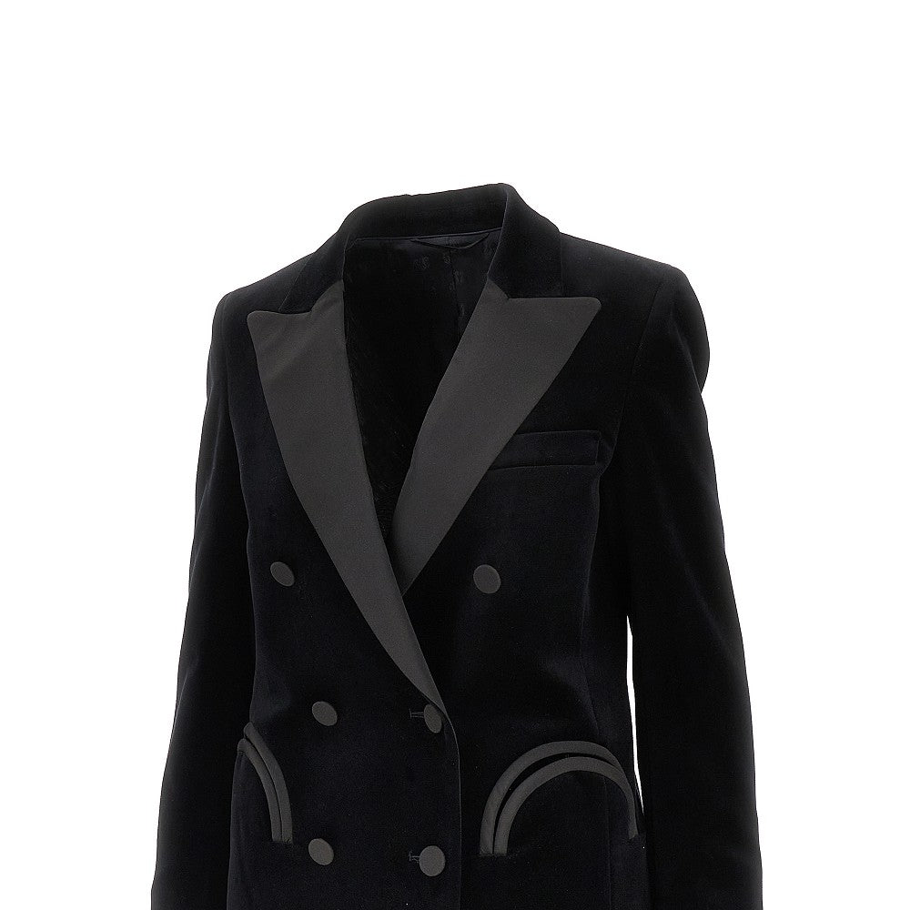 'Everyday' velvet blazer with silk trims