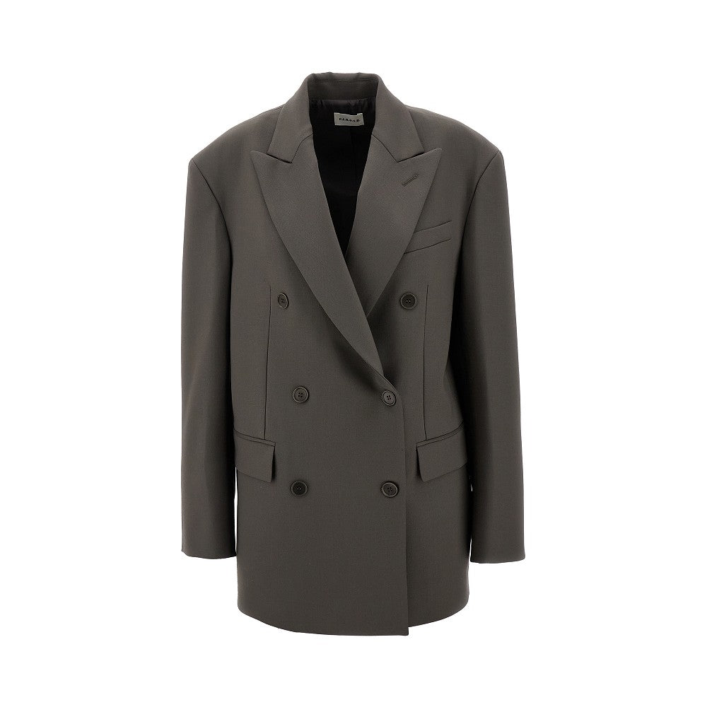 Stretch gabardine oversized jacket