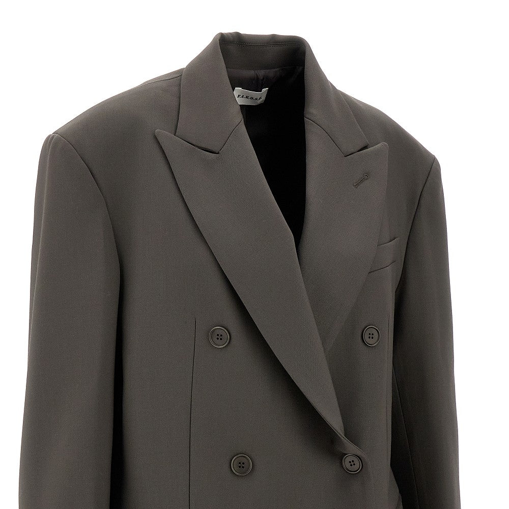 Stretch gabardine oversized jacket