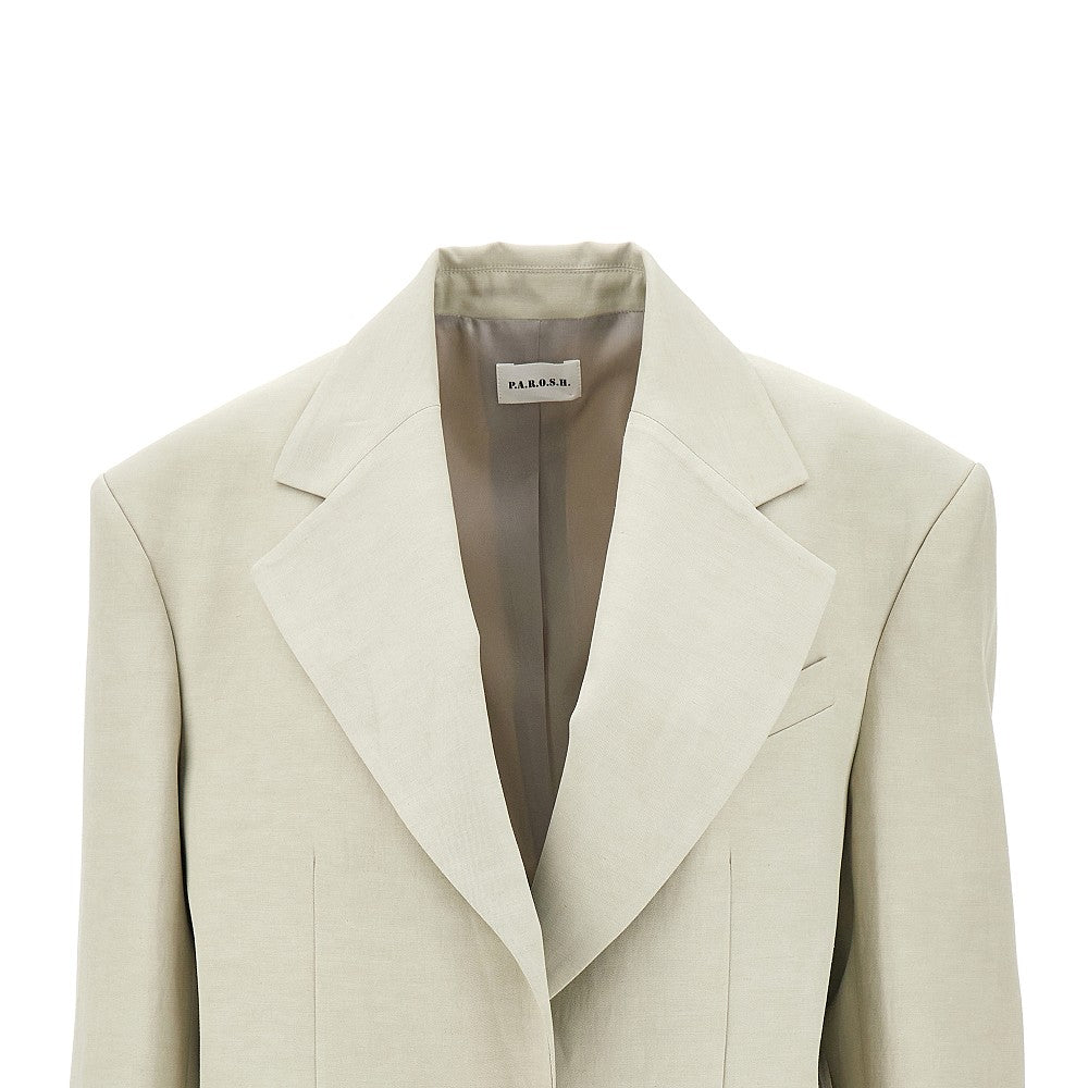 Linen-blend oversized jacket