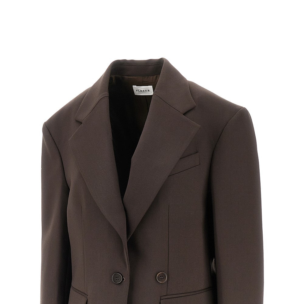 Linen-blend oversized jacket