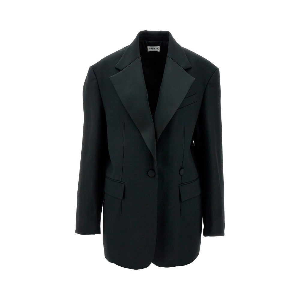 Giacca oversize con revers in satin