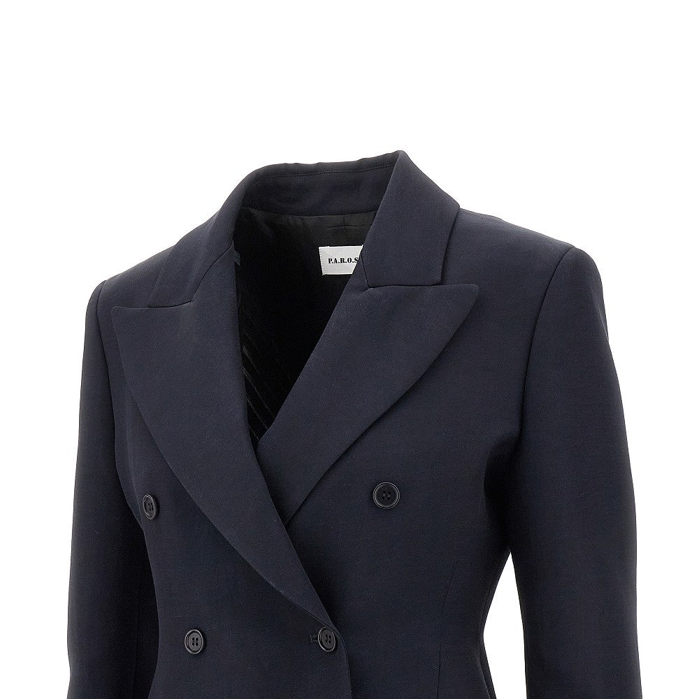 Viscose and linen double-breasted jacket