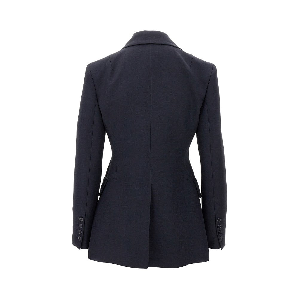 Viscose and linen double-breasted jacket
