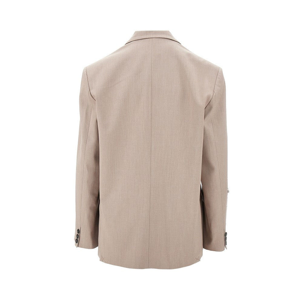 Blazer oversize con ricamo in cristalli