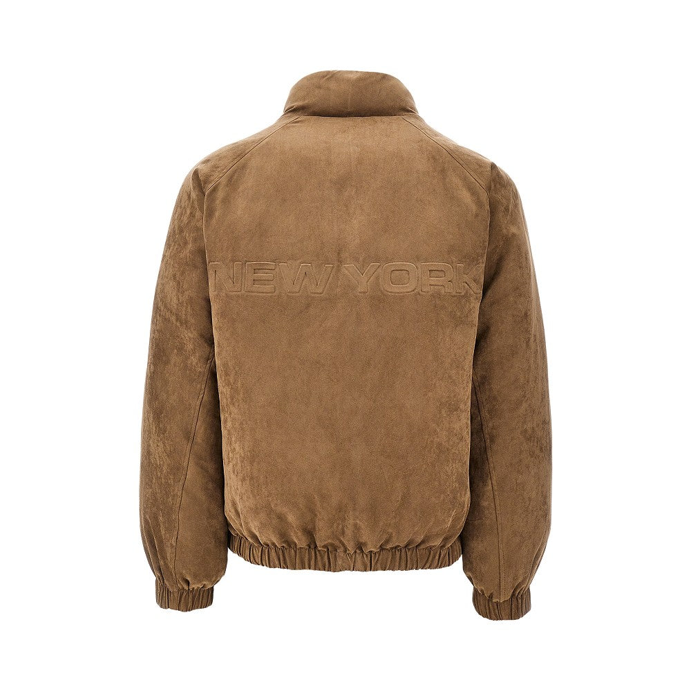 Suedette and nylon reversible jacket