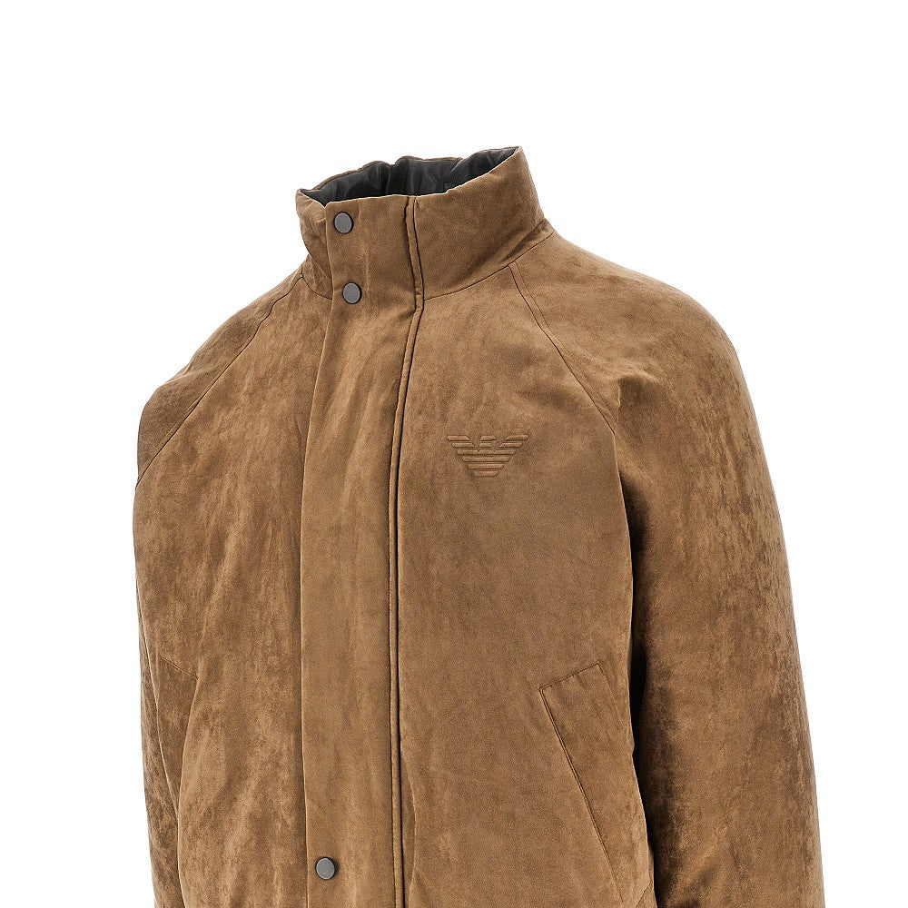 Suedette and nylon reversible jacket