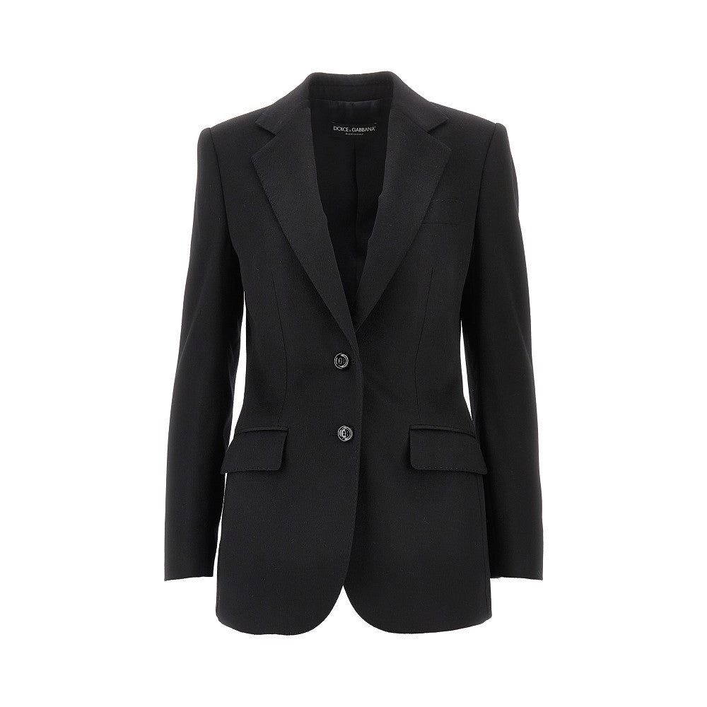 Cashmere and silk single-breasted jacket
