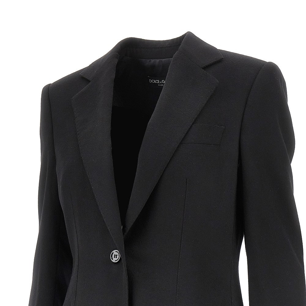 Cashmere and silk single-breasted jacket