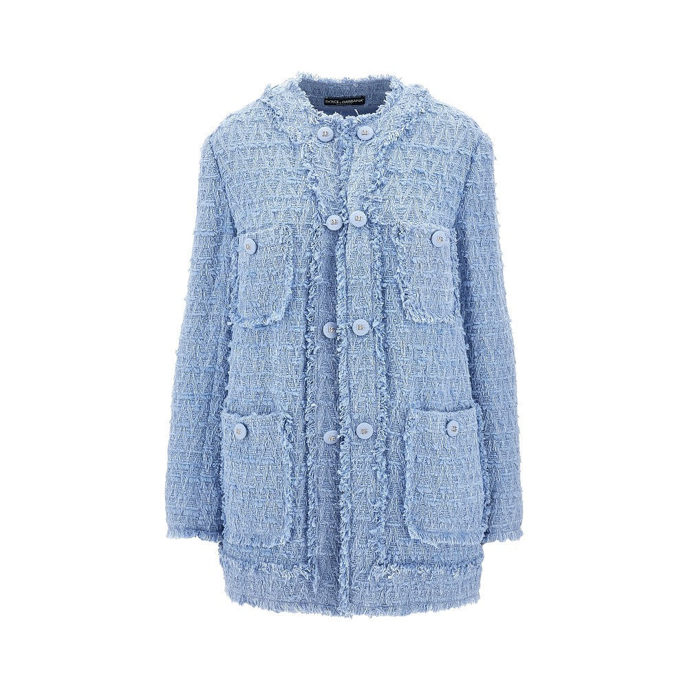 Wicker-effect tweed jacket