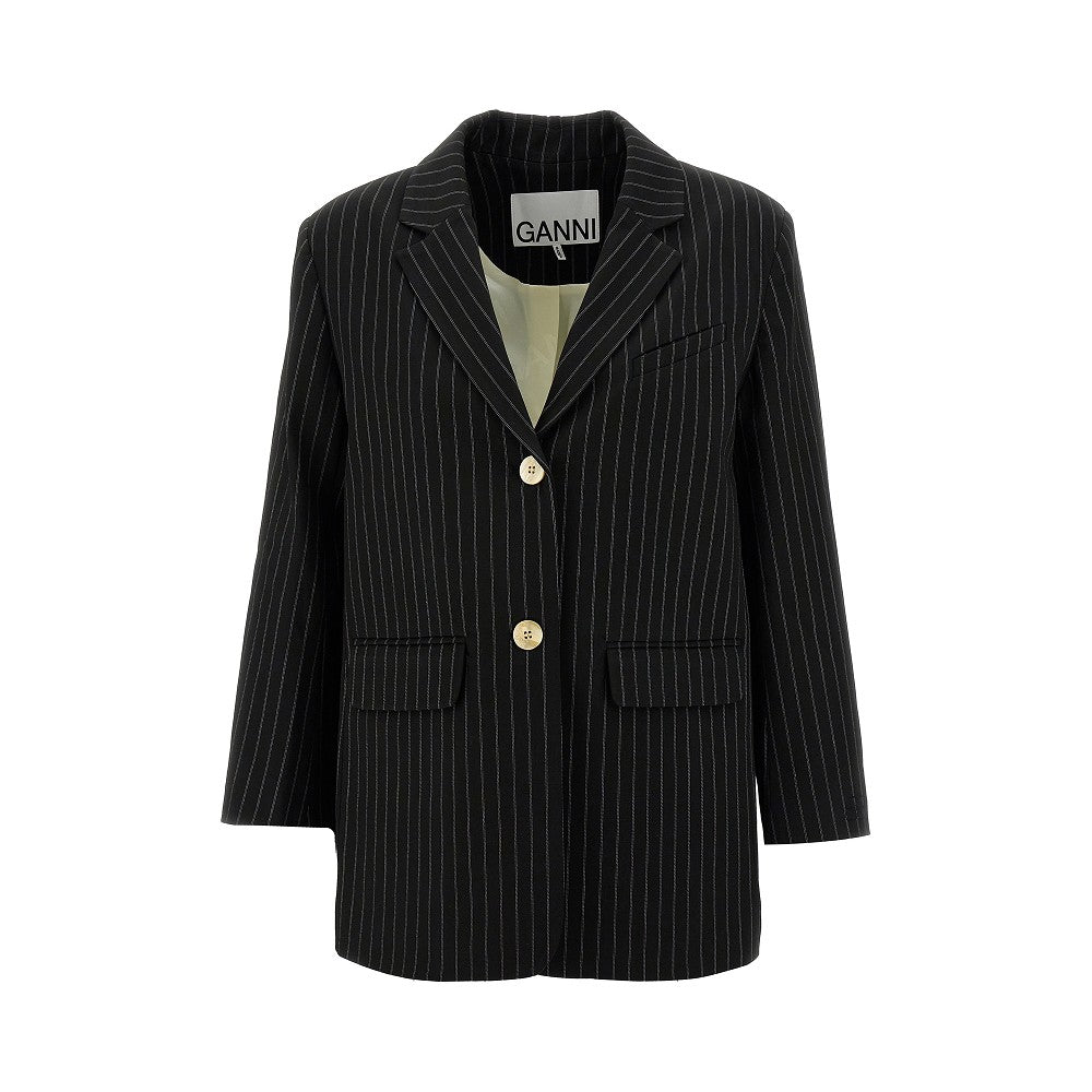 Pinstriped single-breasted jacket