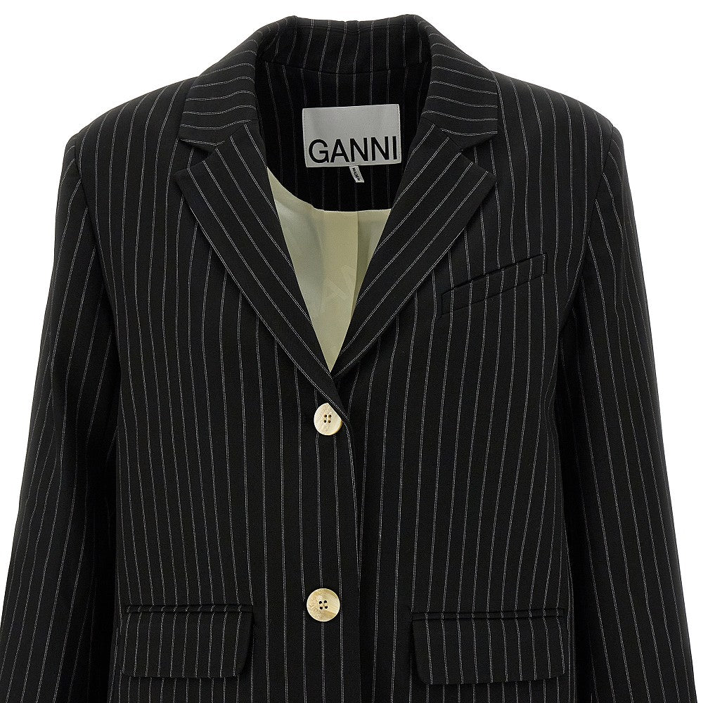 Pinstriped single-breasted jacket