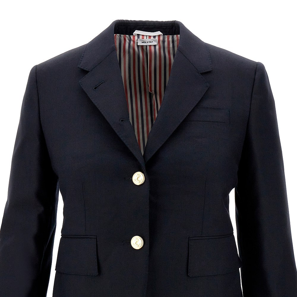 Giacca monopetto in twill Super 120's