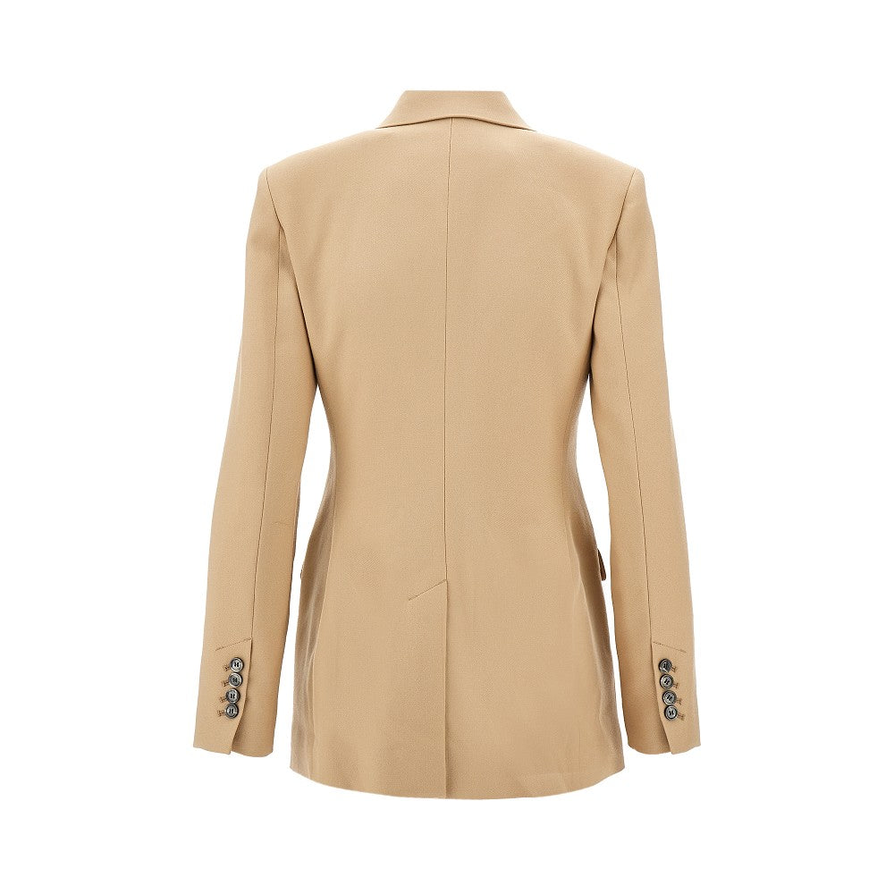 Wool gabardine double-breasted jacket