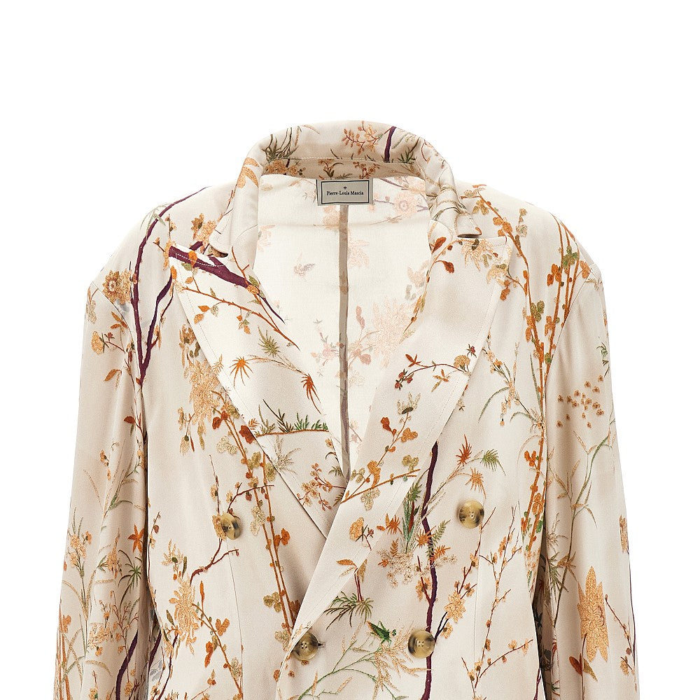 Floral print silk jersey jacket