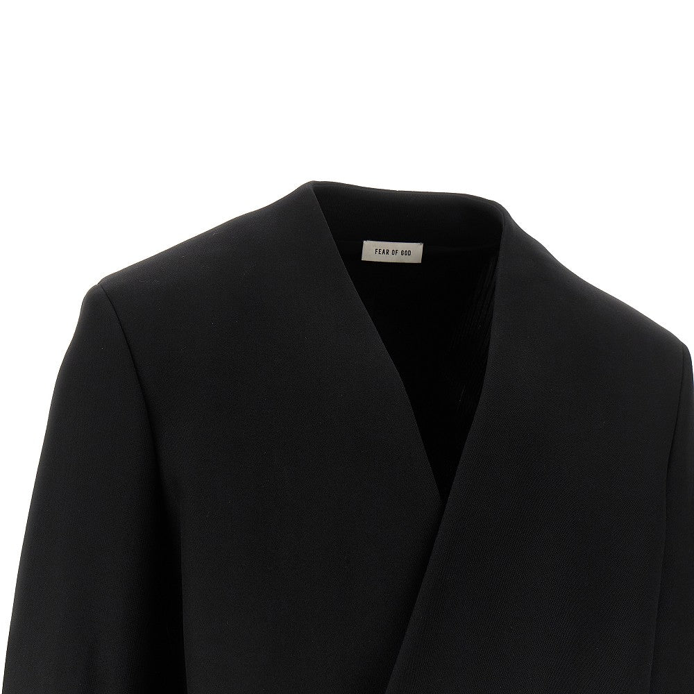 Blazer 'Lapelless' in gabardine