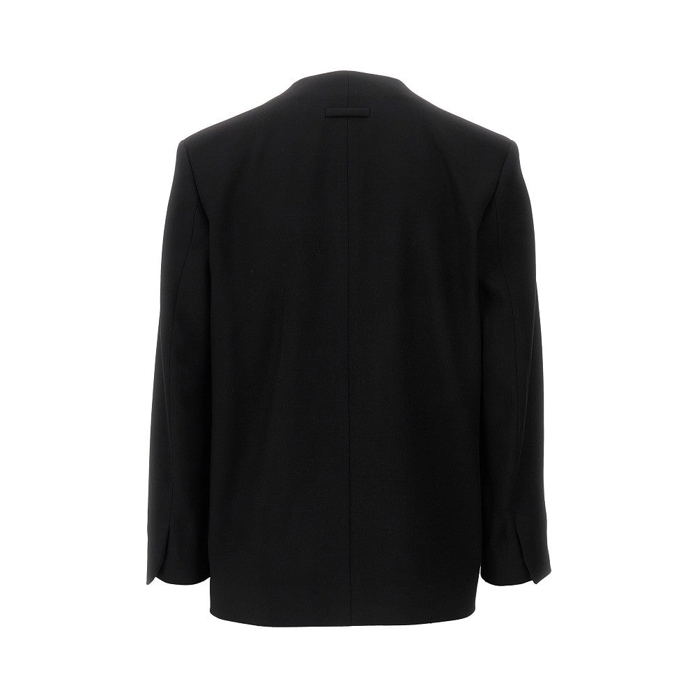 Blazer 'Lapelless' in gabardine