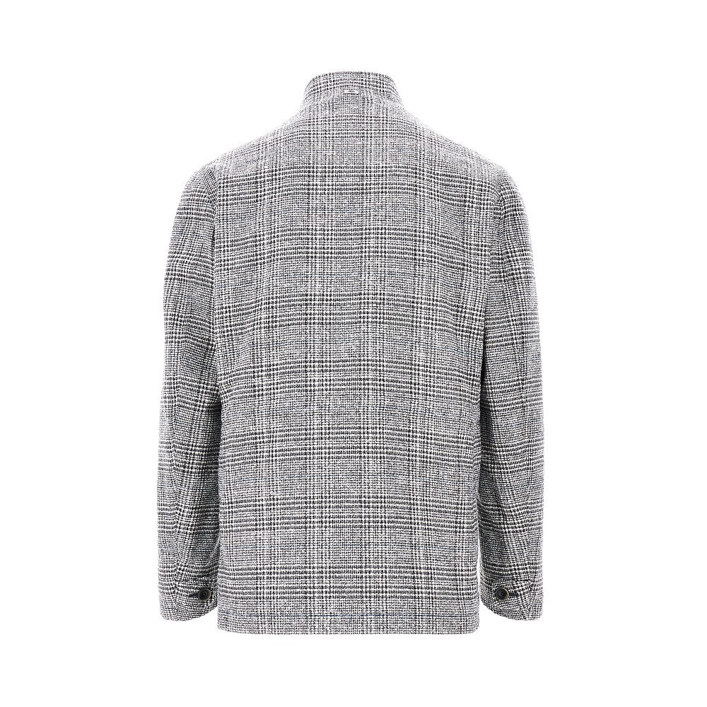 Prince of Wales wool-blend field jacket