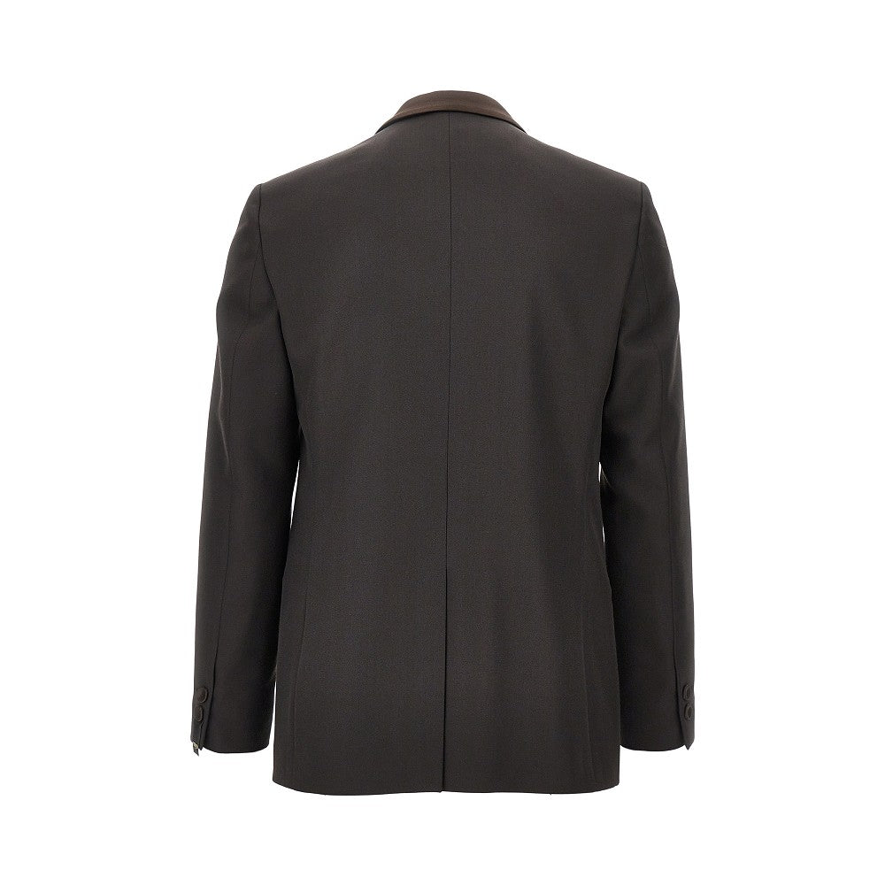 Wool-blend jacket with satin lapels