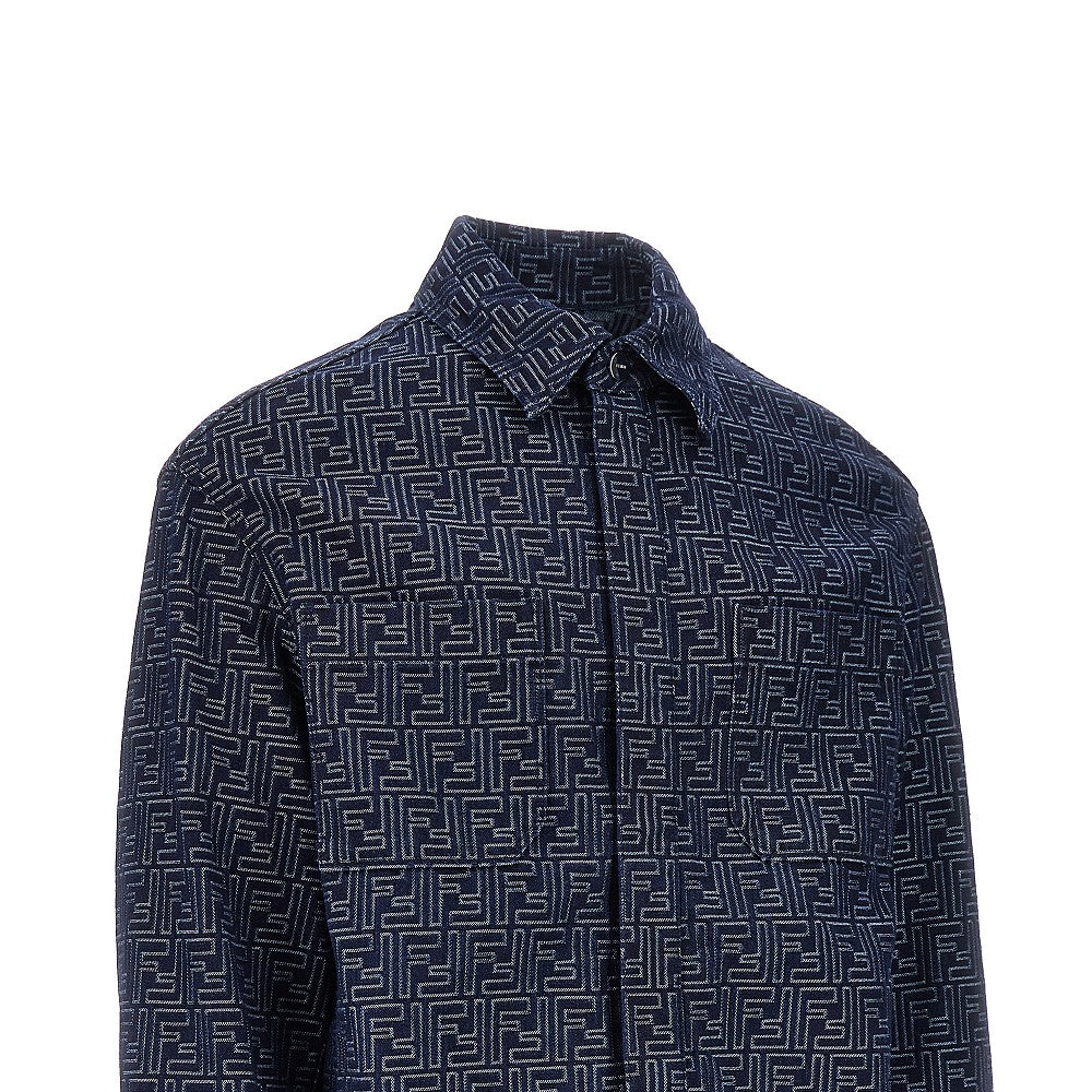 FF jacquard denim shirt jacket