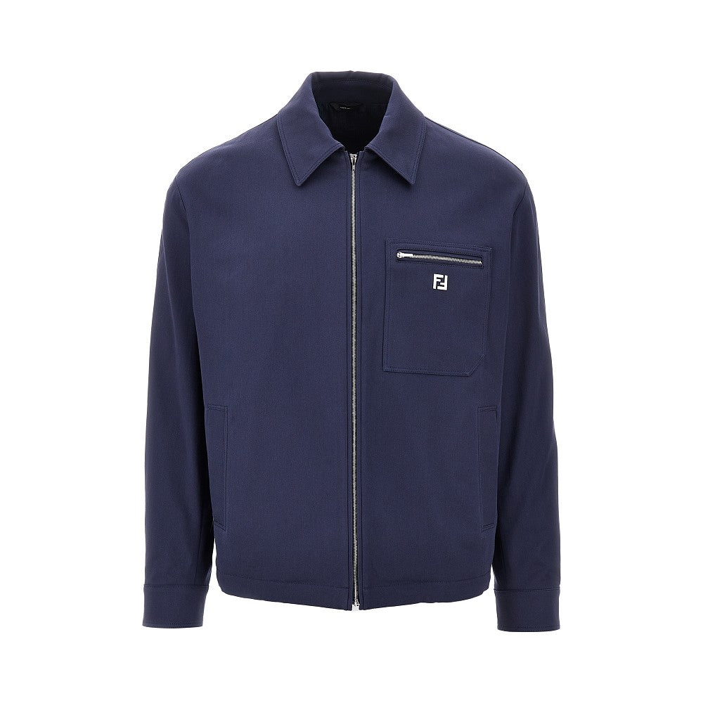 Gabardine blouson jacket with FF detail